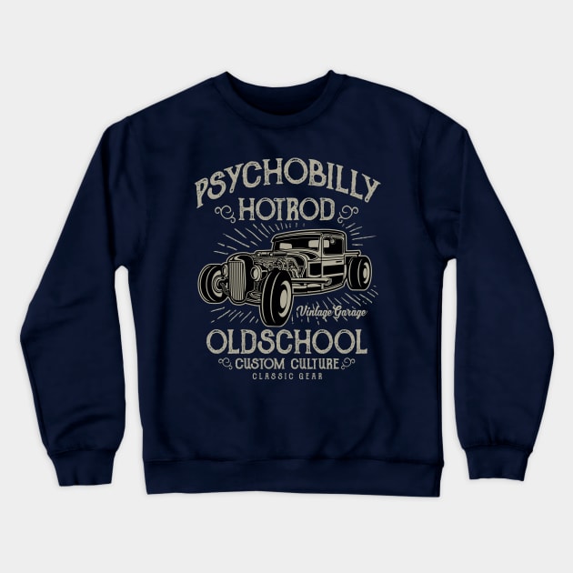 Psychobility Hot Rod Crewneck Sweatshirt by lionkingdesign
